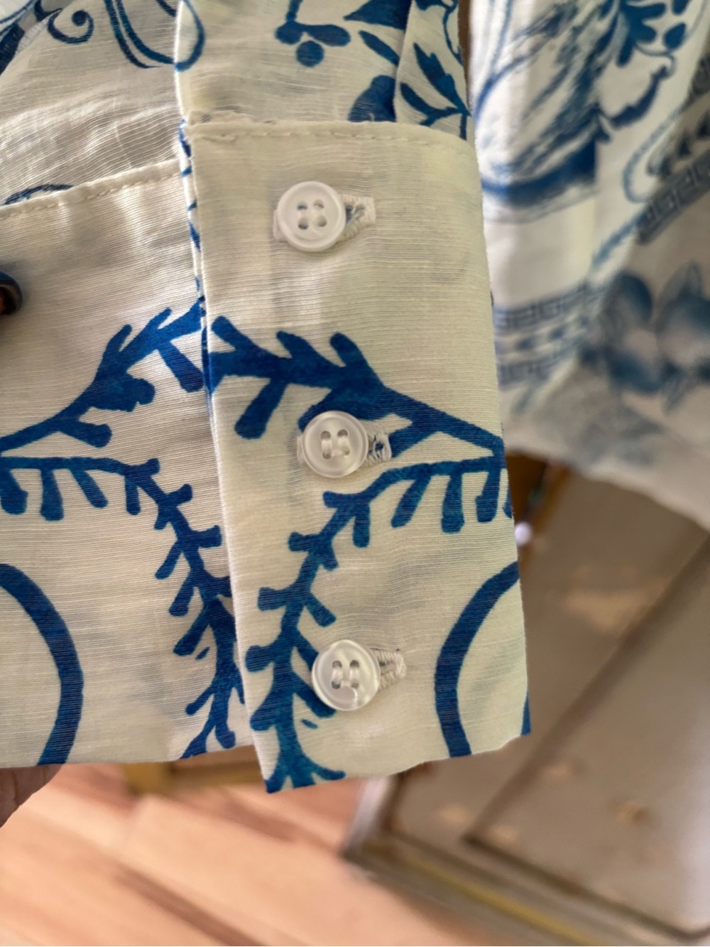 Lavender Brown White and Blue Printed Women's Shorts - Picture 7 of 14